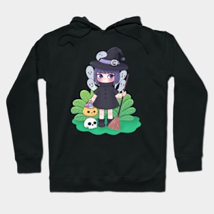 Cute Witch And Spooky Friends Hoodie